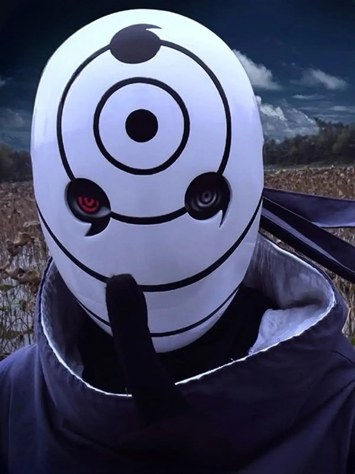 3D Printed White Rinnegan/Sharingan Mask (Tobi/Obito Inspired)