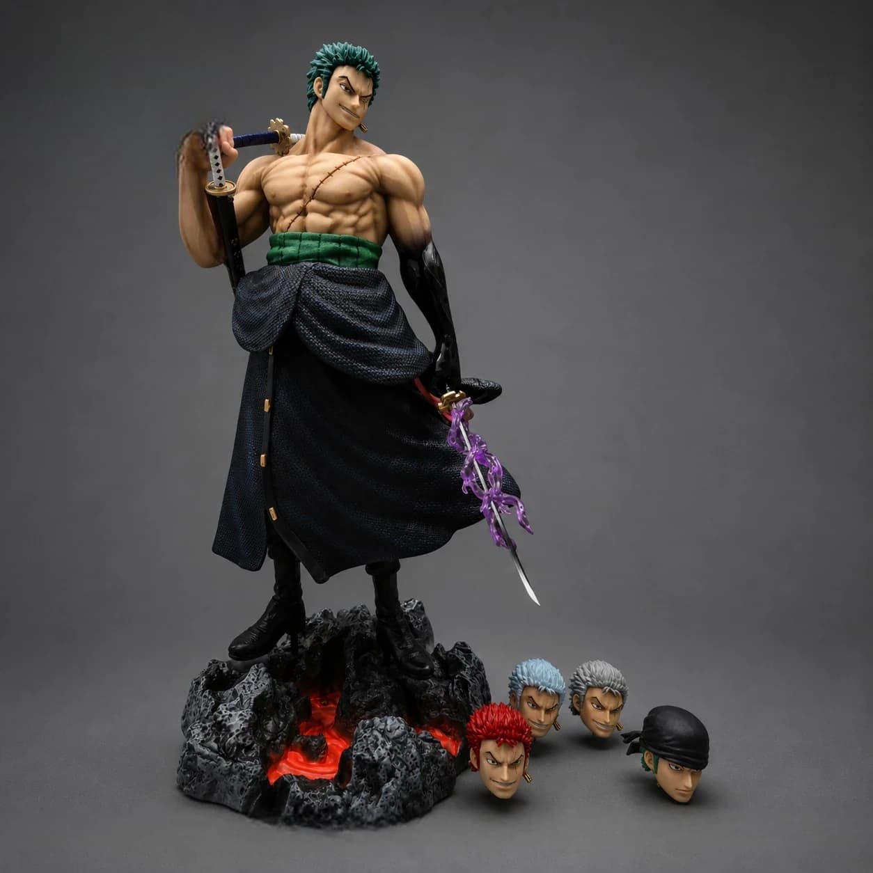 Large/ Big Roronoa Zoro Statue – 51 cm with multiple Heads
