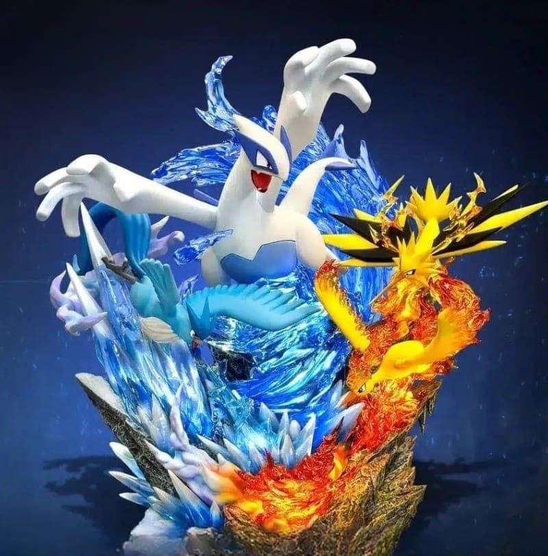 Lugia & Legendary Birds Resin Diorama Statue – Articuno, Zapdos & Moltres Pokémon Collectible