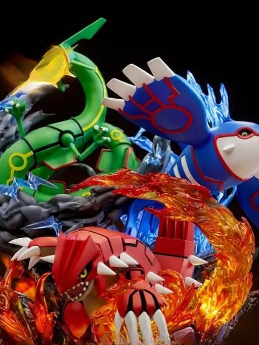 Pokemon Groudon, Kyogre & Rayquaza PVC Statue – Hoenn Weather Trio Collector Figure