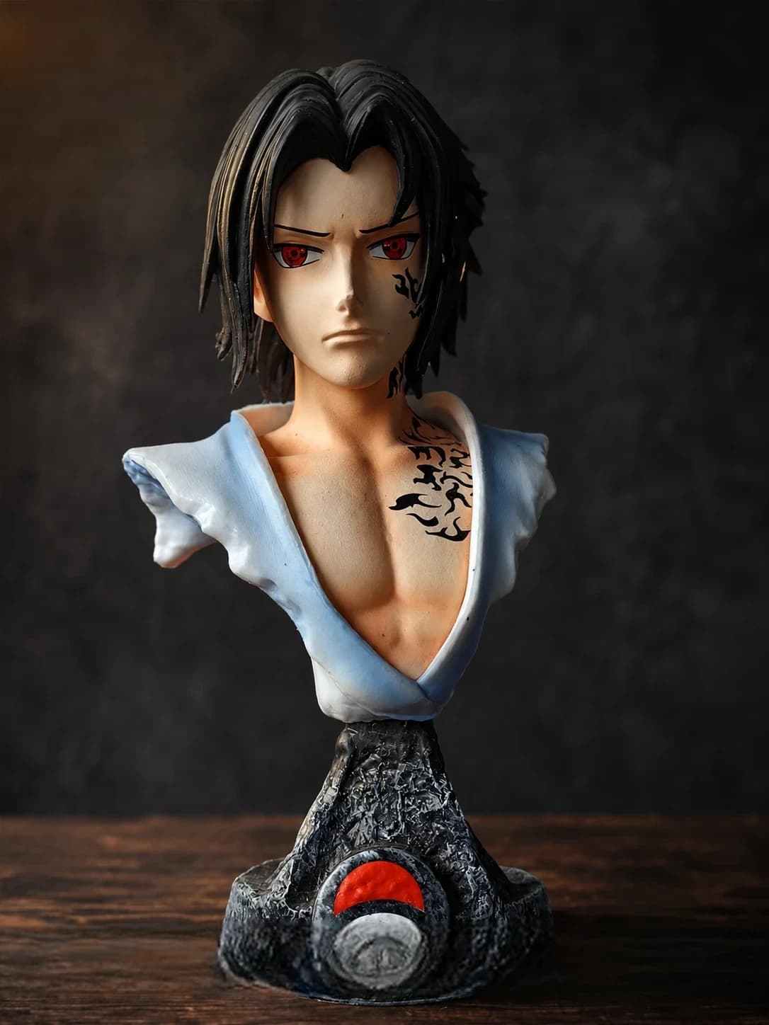 Sasuke Uchiha Bust Statue – Cursed Mark & Sharingan Edition – OtakuIsland Exclusive