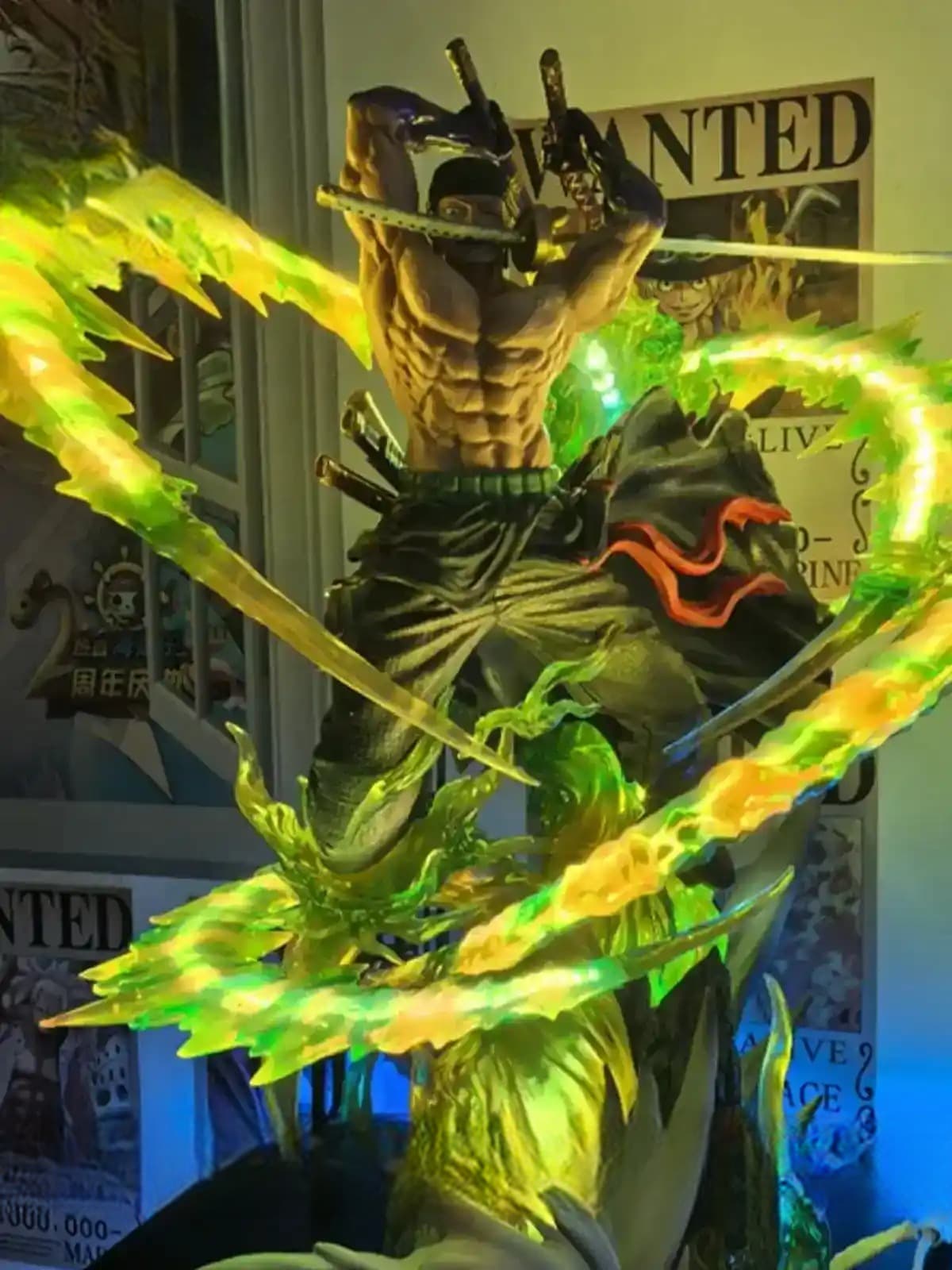 Zoro 3-Sword Style LED Action Figure – Savage Aura Unleashed!